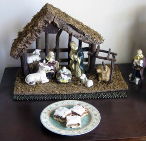 Plate of cookies with creche